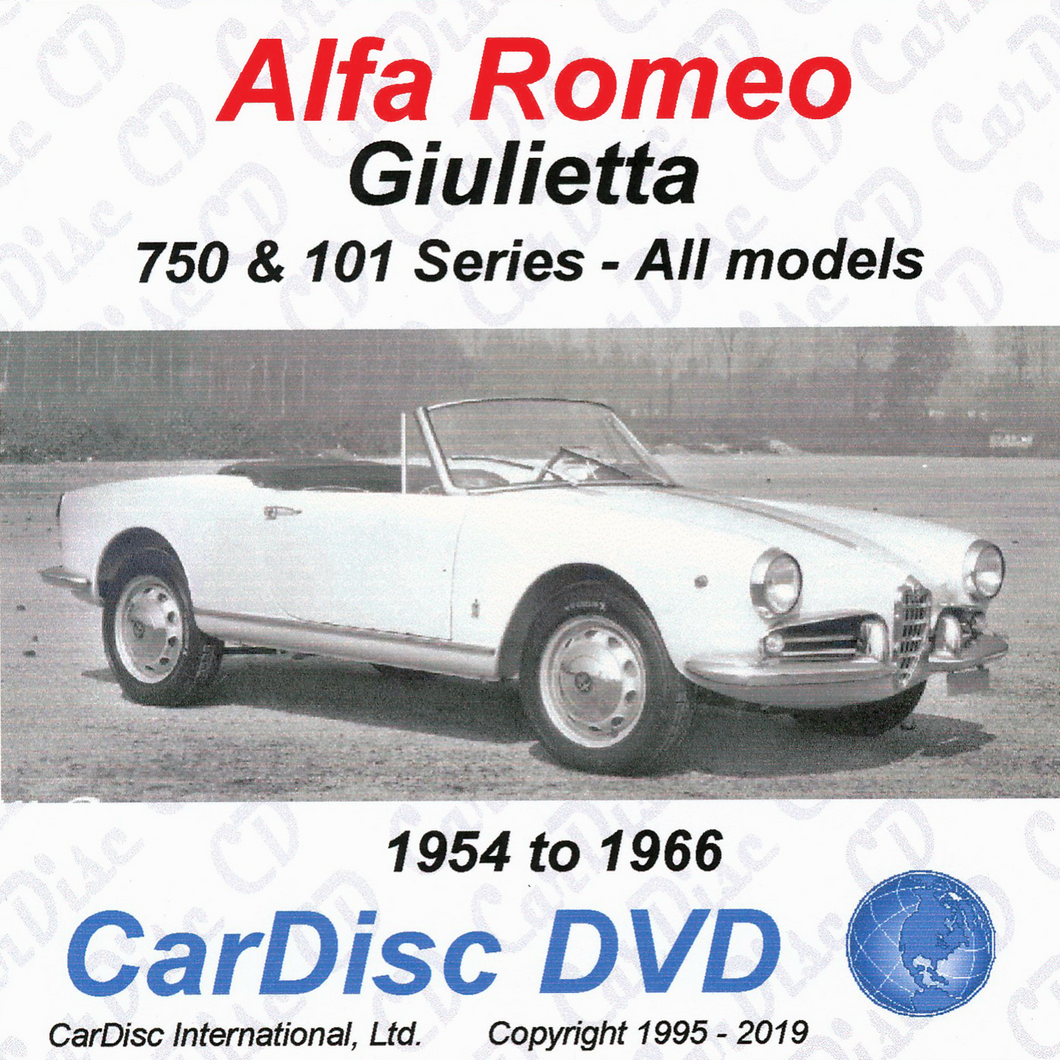Giulietta 750 and 101 Series Models from 1954 to 1962